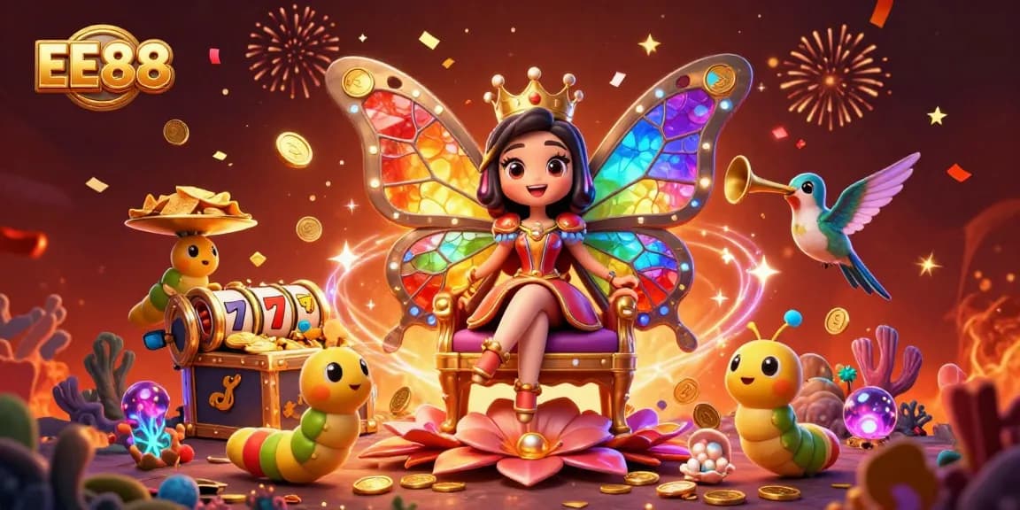 Experience an exciting EE88 casino environment featuring vibrant 3D characters and rich game elements.