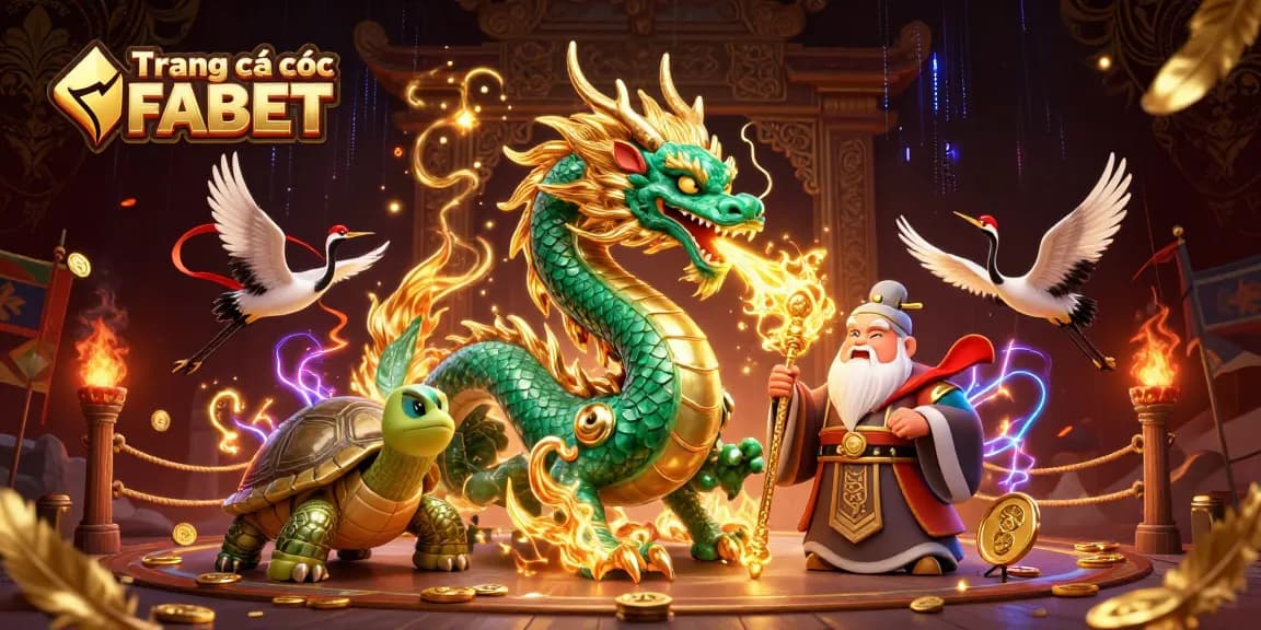 Experience spirited gameplay at Trang cá cược FABET with vibrant dragons and lucky symbols.