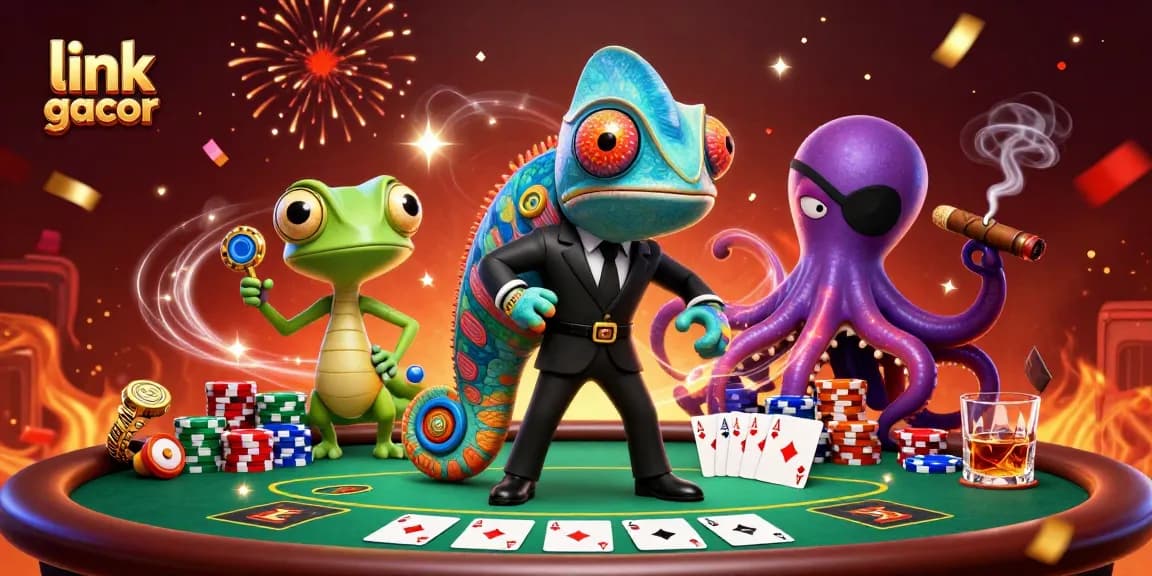 Engage with thrilling gameplay in link gacor at our dynamic casino featuring colorful poker elements.