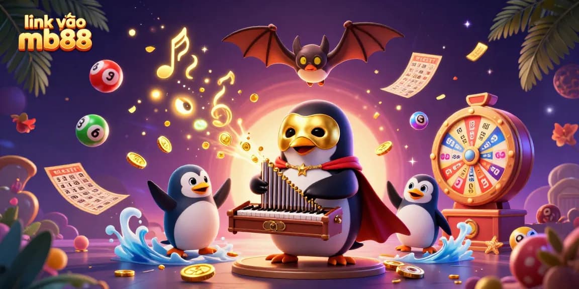 Chơi thật đã với link vào mb88, biểu diễn 3D hoạt hình sống động của penguin trong casino.
