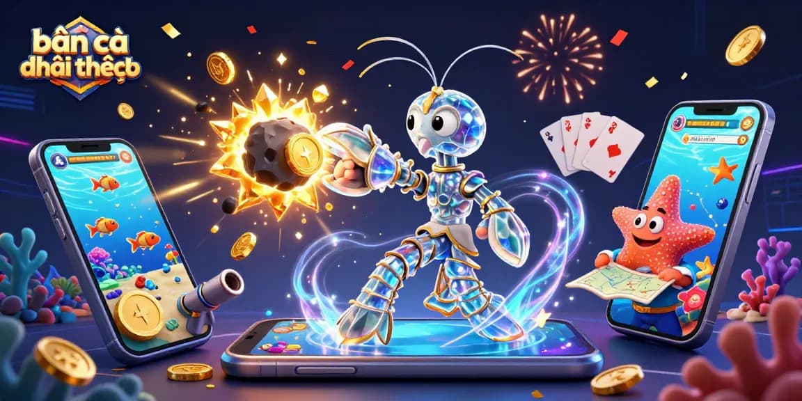 Engage in bắn cá đổi thưởng with vivid characters and underwater action in a dynamic gaming scene.