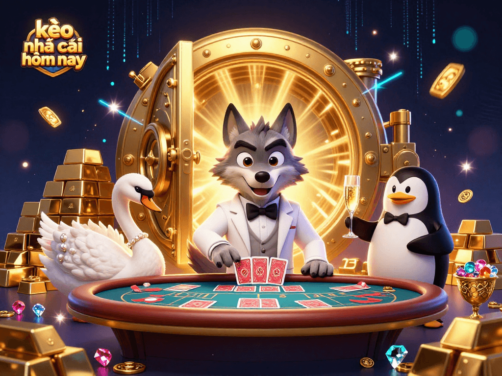 Experience kèo nhà cái hôm nay with a vibrant casino scene featuring dynamic gaming characters.