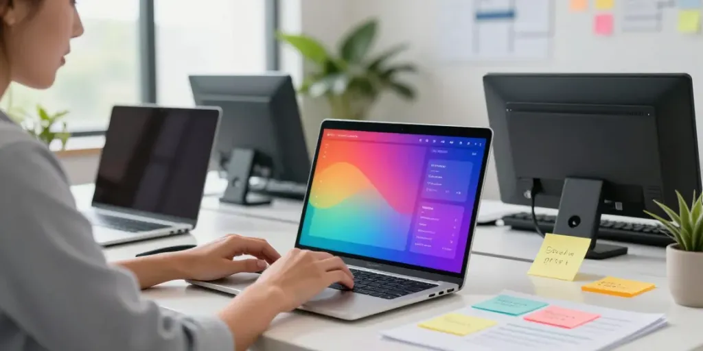 Buy followers to boost social media engagement in a modern workspace.