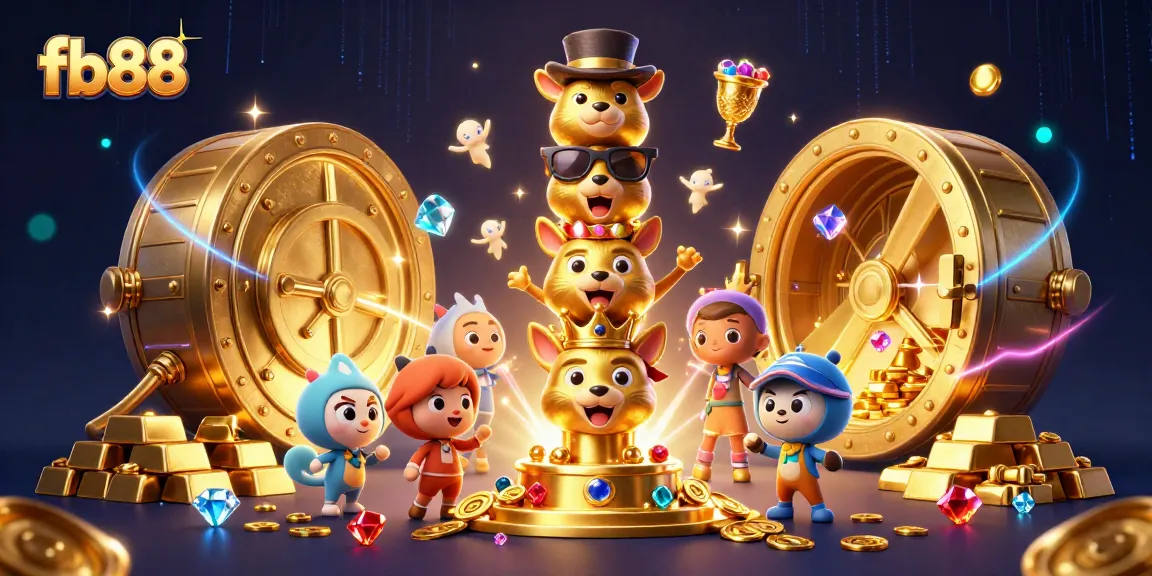 Experience the thrill of fb88 with vibrant casino elements and a golden totem in 3D
