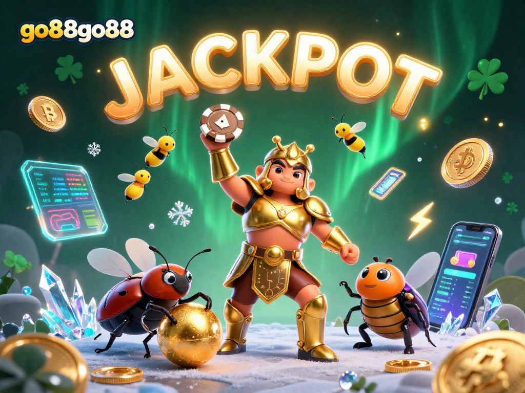 Win big with go88go88 in this vibrant illustration showcasing interactive gaming elements and characters.