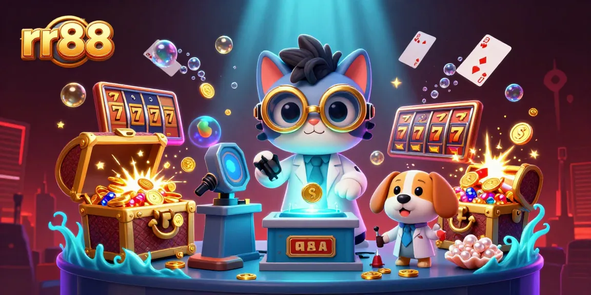 Celebrate big wins with rr88 at this vibrant 3D casino scene filled with golden treasures.