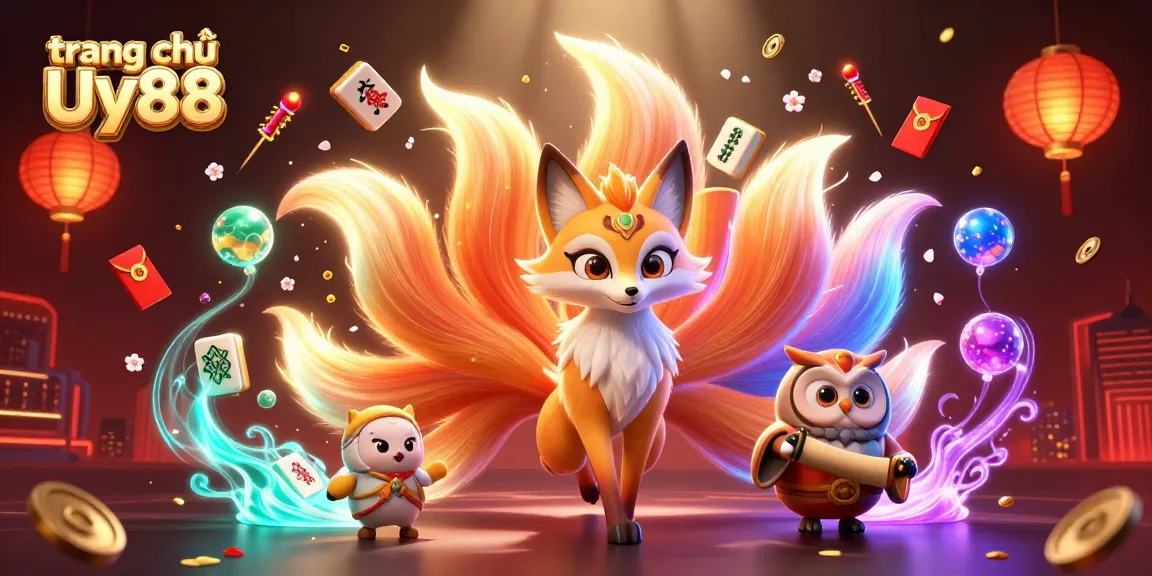 Engage with the dynamic world of trang chủ Uy88's exciting casino offerings featuring a vibrant nine-tailed fox and an owl sage.