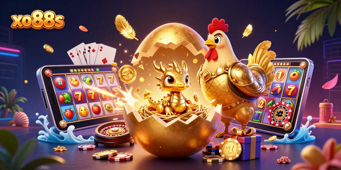 Experience thrilling gameplay at xo88s with a baby dragon guarding casino treasures and exciting games.