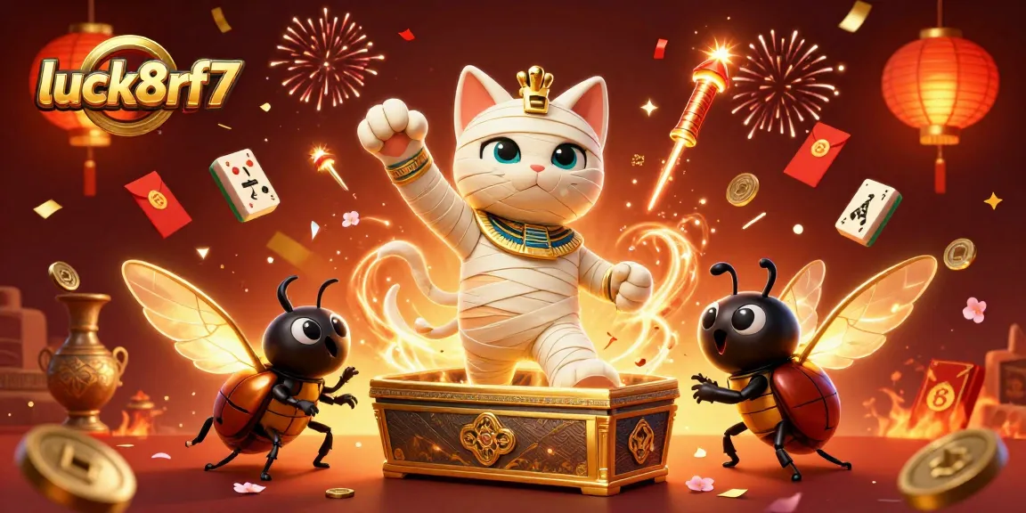 Experience luck8rf7's thrilling gaming adventure with mythical characters in a vibrant casino scene.