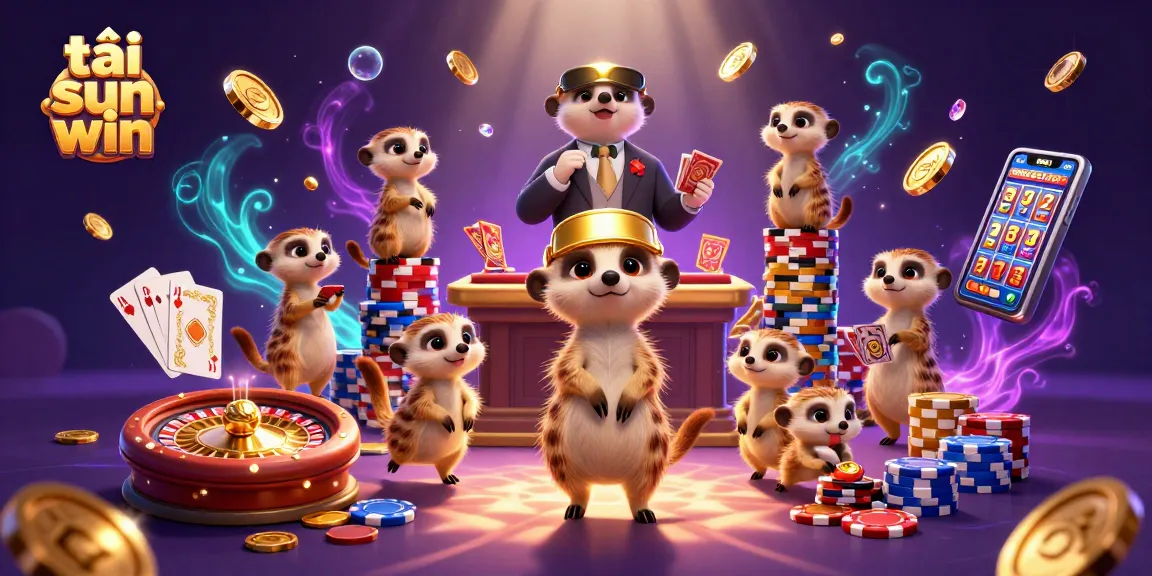 Engage in thrilling gameplay at tải sun win with exciting 3D casino scenes featuring meerkats.