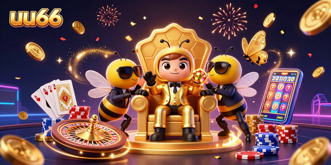 Experience thrilling wins with uu666 as a buzzing bumblebee mob boss orchestrates games in a vibrant casino.