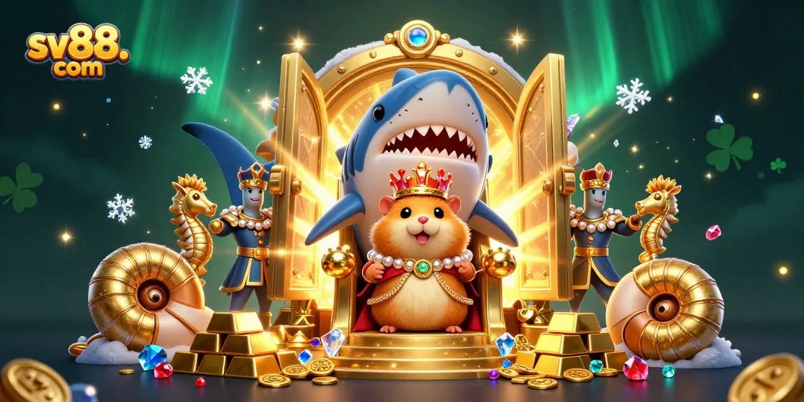 Experience the excitement at sv88. com with a vibrant, dynamic casino scene filled with gold and treasure.