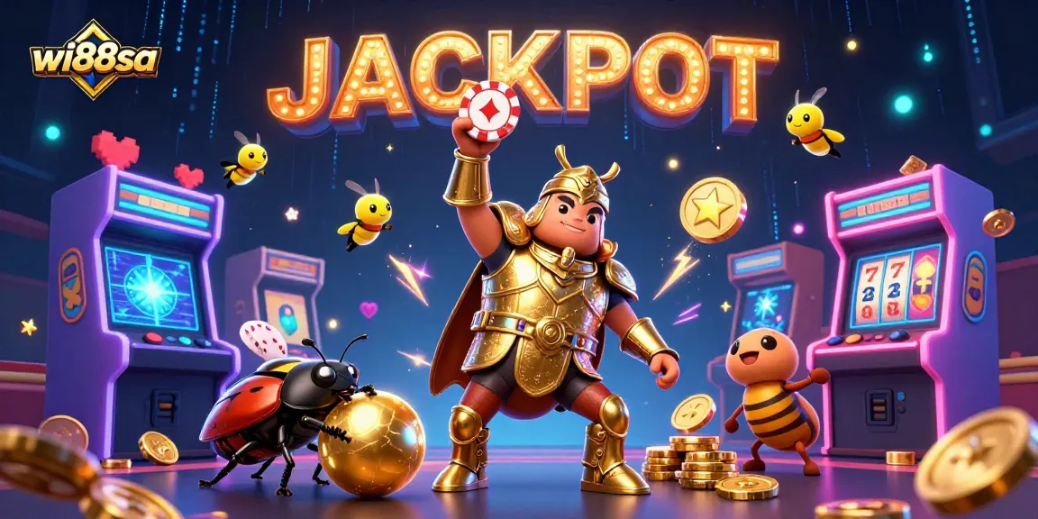 Experience thrilling jackpots with wi88sa featuring vibrant casino elements and playful characters.