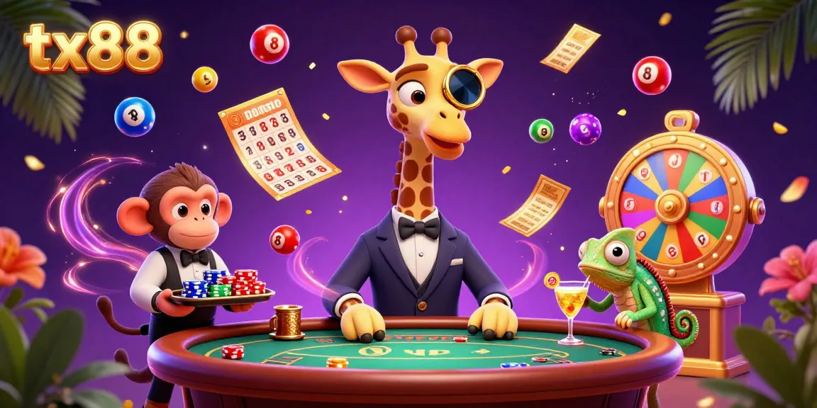 Experience the excitement at tx88 with lively characters and casino elements in an energetic jackpot scene.