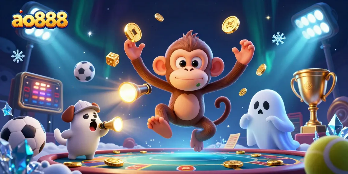 ao888 engages users with an exciting haunted casino scene featuring playful golden elements and dynamic sports.