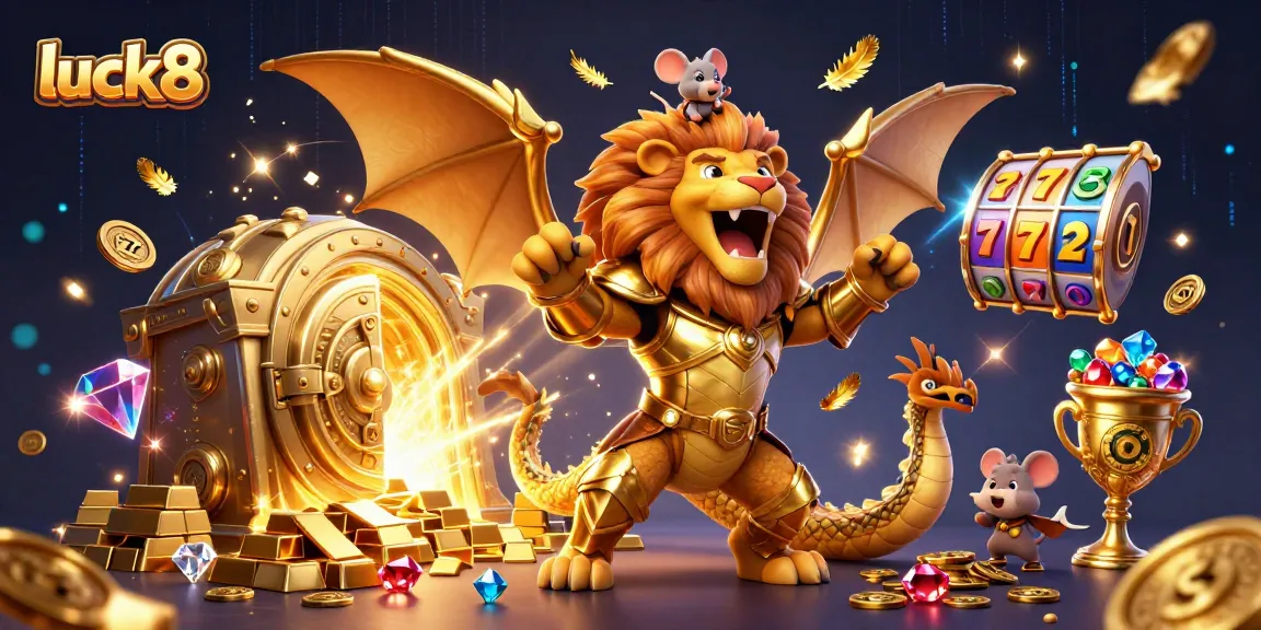 Experience epic jackpots at luck8 with exciting slot reels, sparkling gems, and adventurous characters.