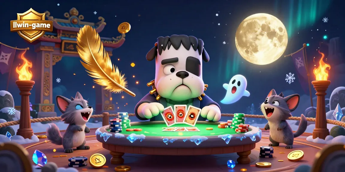 Engage in thrilling gameplay at llwin-game with a haunted card table and animated characters.