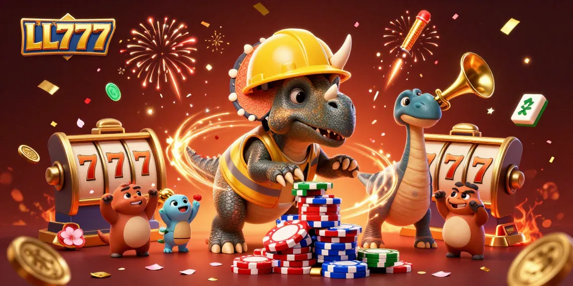 Experience thrilling casino fun at LL777 with cheerful characters and vibrant gaming elements!